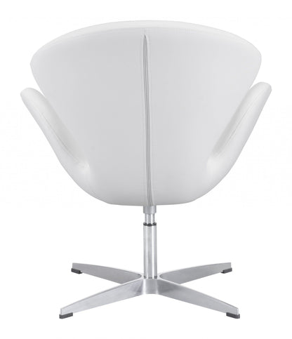 White Scoop Swivel Chair