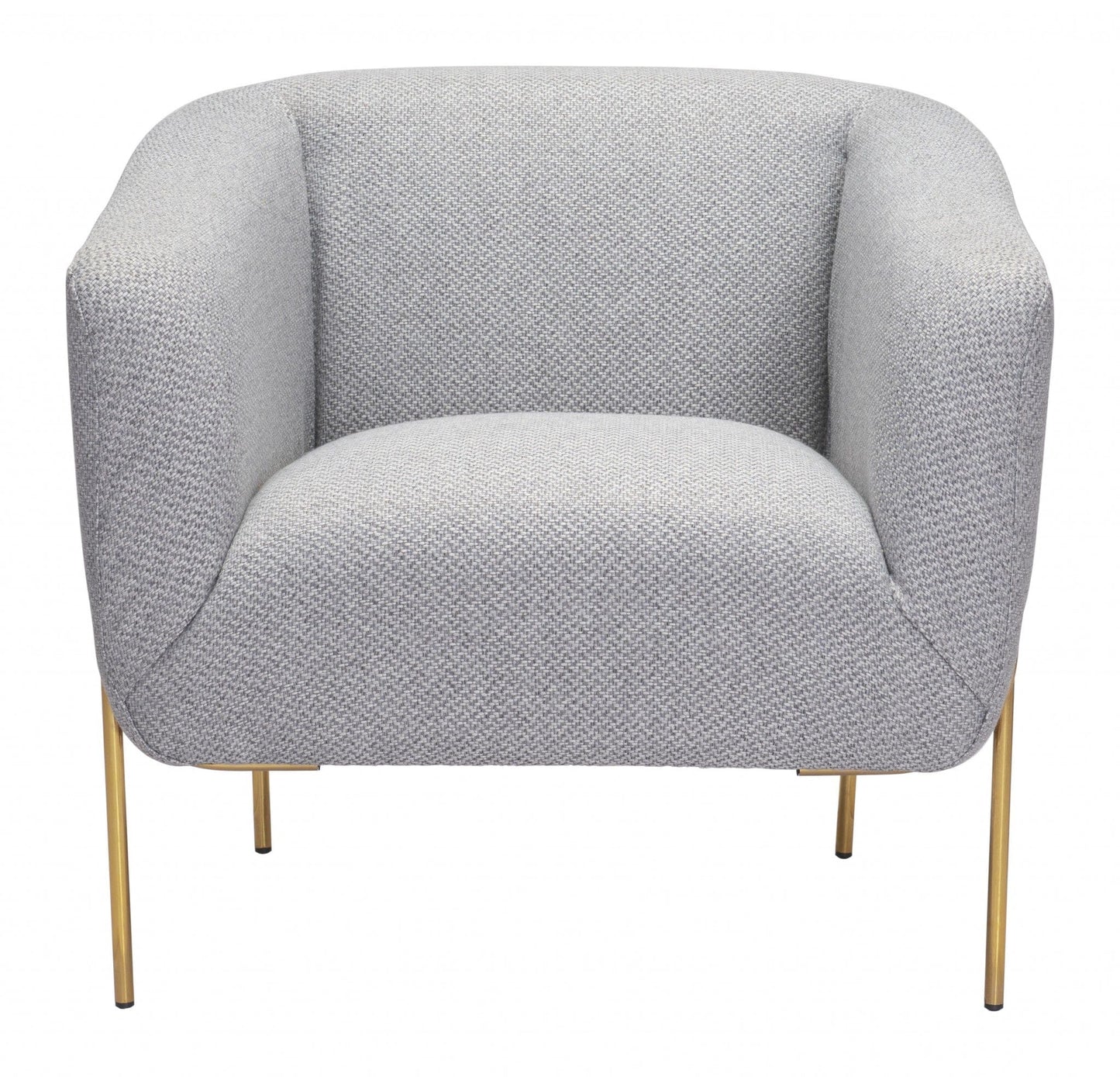 Gray and Gold Textural Upholstered Accent Armchair