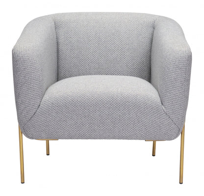 Gray and Gold Textural Upholstered Accent Armchair