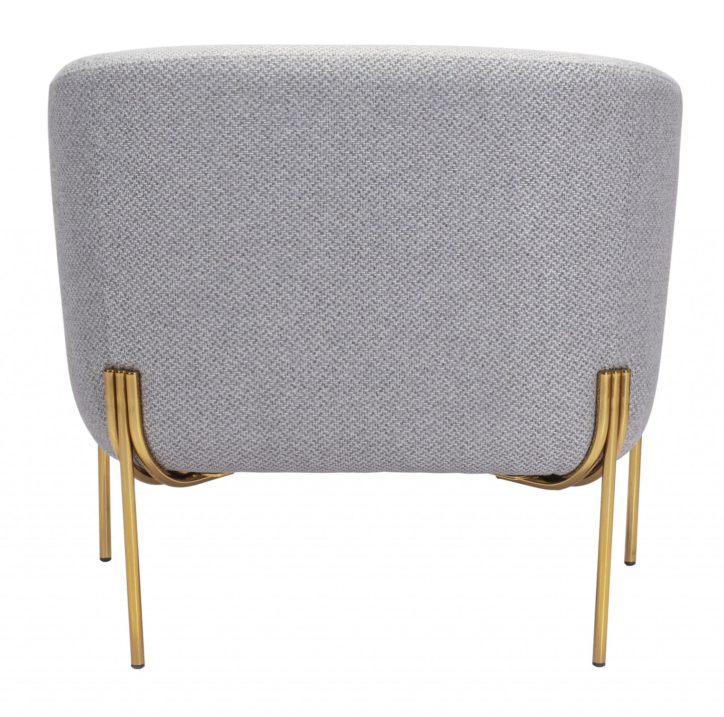 Gray and Gold Textural Upholstered Accent Armchair