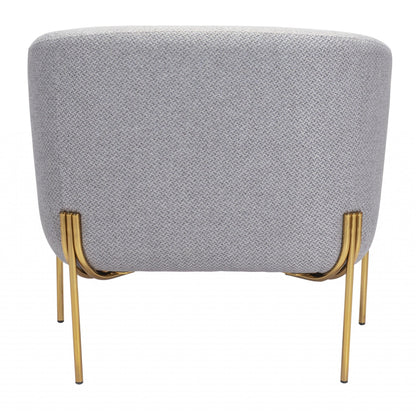 Gray and Gold Textural Upholstered Accent Armchair