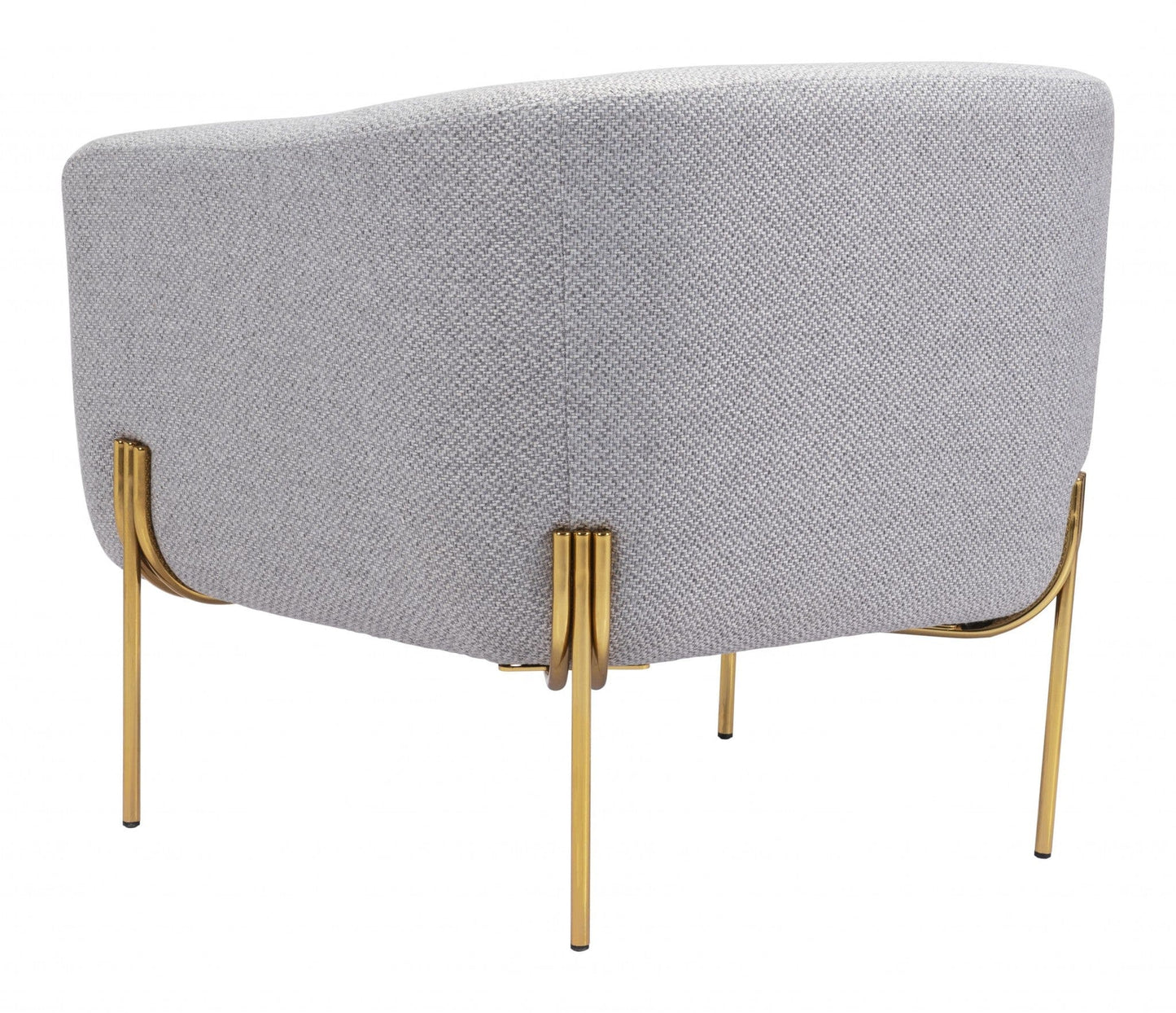 Gray and Gold Textural Upholstered Accent Armchair