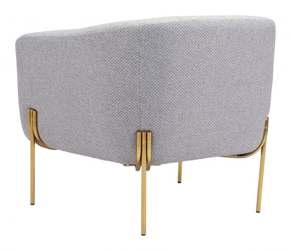 Gray and Gold Textural Upholstered Accent Armchair