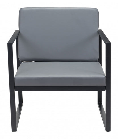 Gray and Black Sleek and Modern Accent Armchair