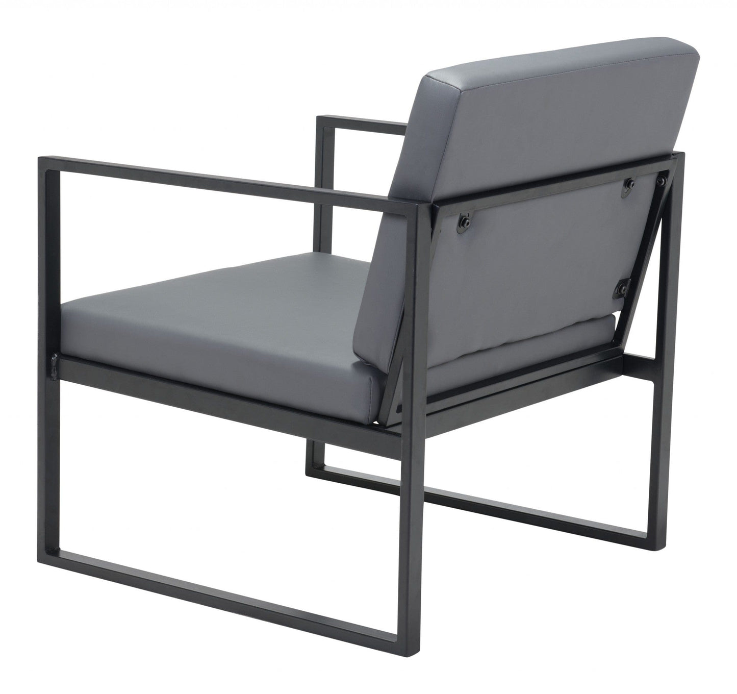 Gray and Black Sleek and Modern Accent Armchair