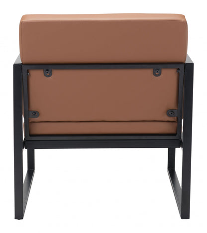 Brown and Black Sleek and Modern Accent Armchair