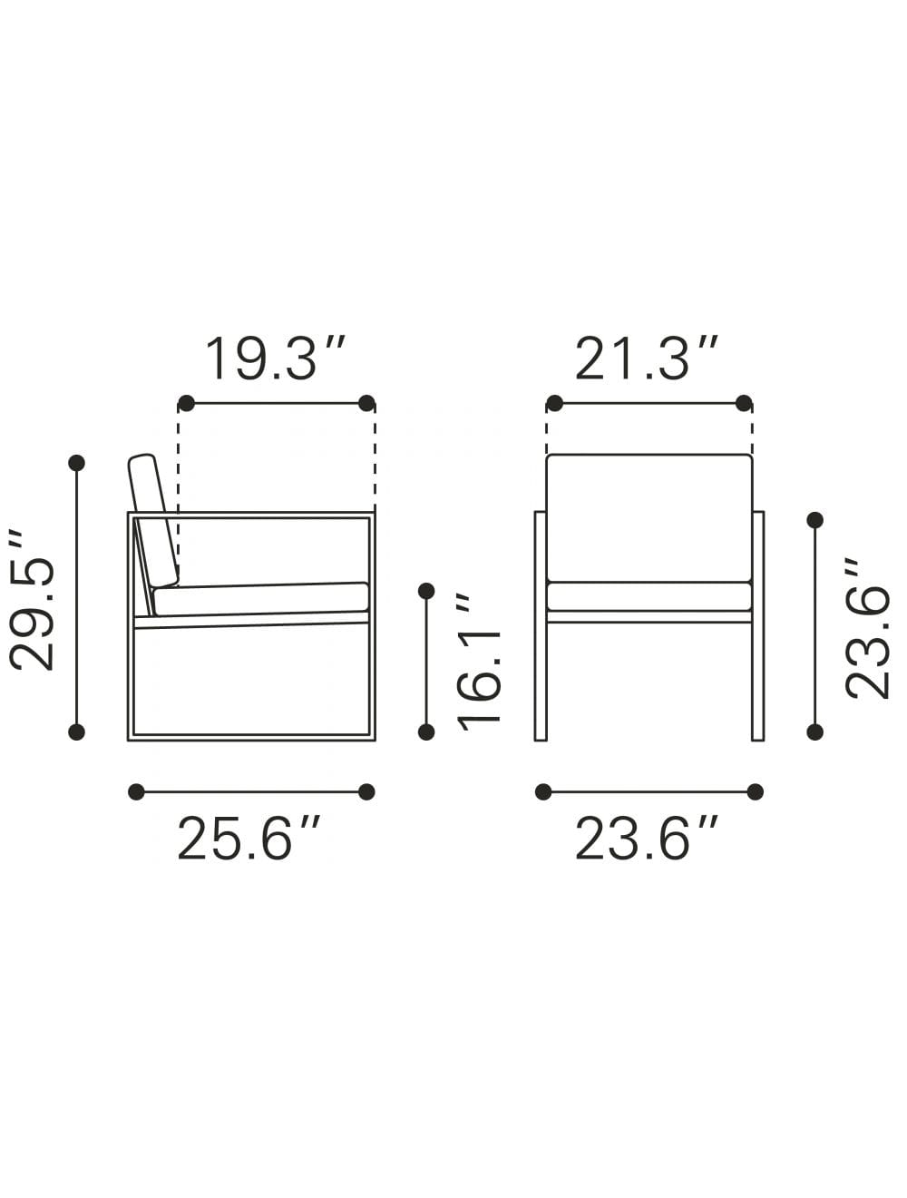 Brown and Black Sleek and Modern Accent Armchair