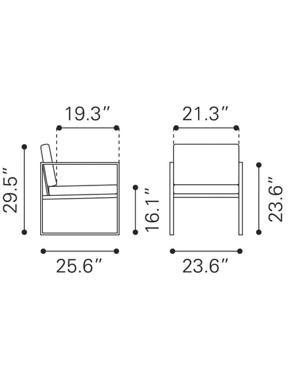Brown and Black Sleek and Modern Accent Armchair