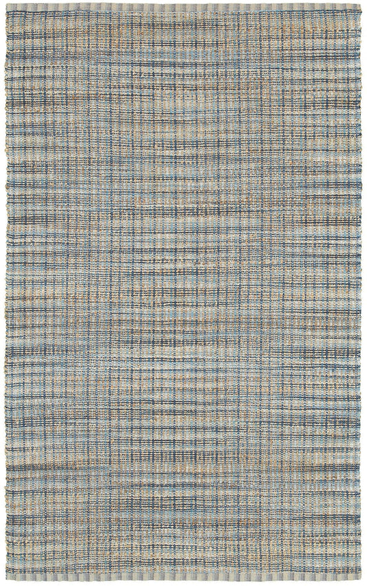 5’ x 8’ Navy and Natural Interwoven Area Rug