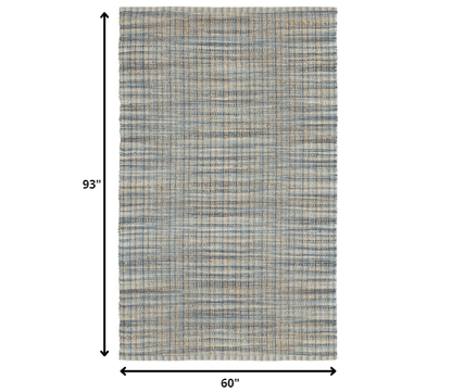 5’ x 8’ Navy and Natural Interwoven Area Rug