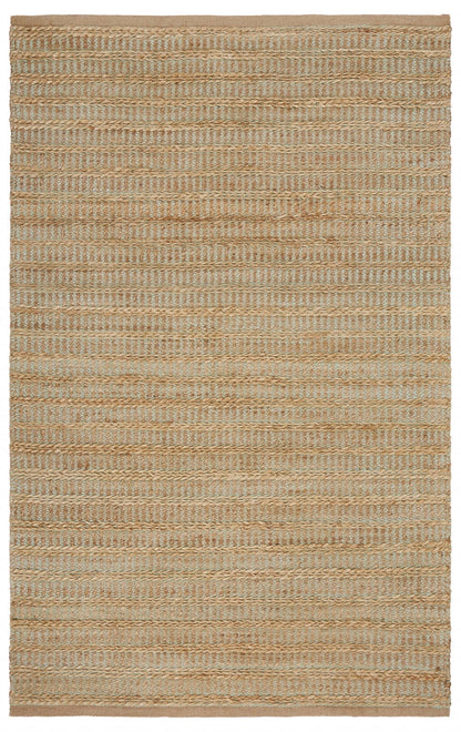 9’ x 12’ Tan and Seafoam Braided Area Rug