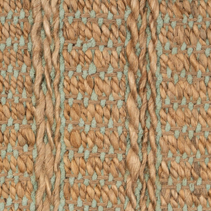 9’ x 12’ Tan and Seafoam Braided Area Rug