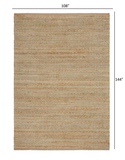 9’ x 12’ Tan and Seafoam Braided Area Rug