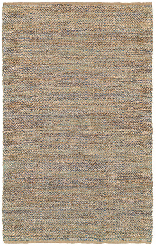 8’ x 10’ Tan and Navy Boho Chic Area Rug