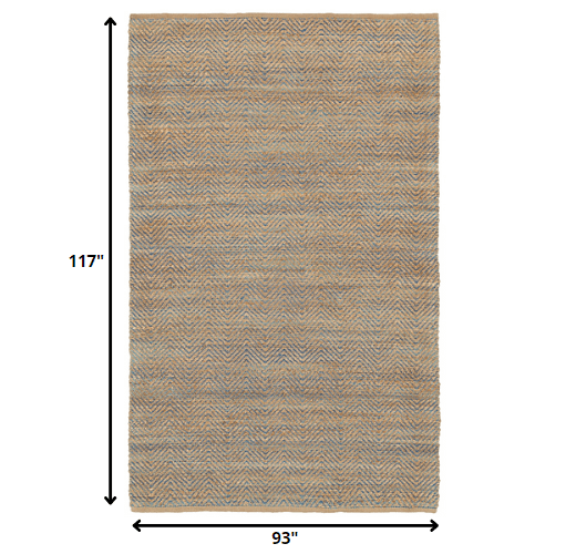 8’ x 10’ Tan and Navy Boho Chic Area Rug