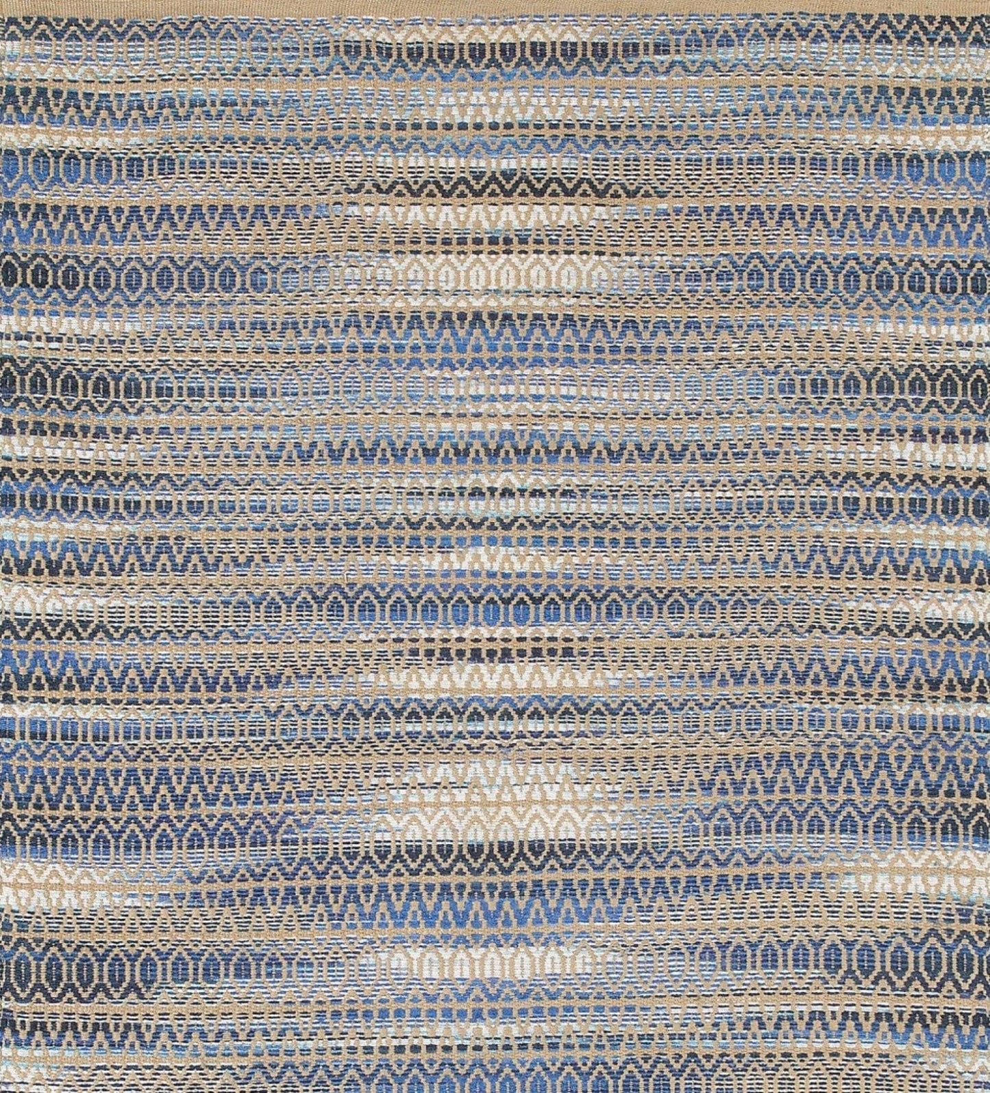 8’ x 10’ Round Navy and Tan Striated Area Rug