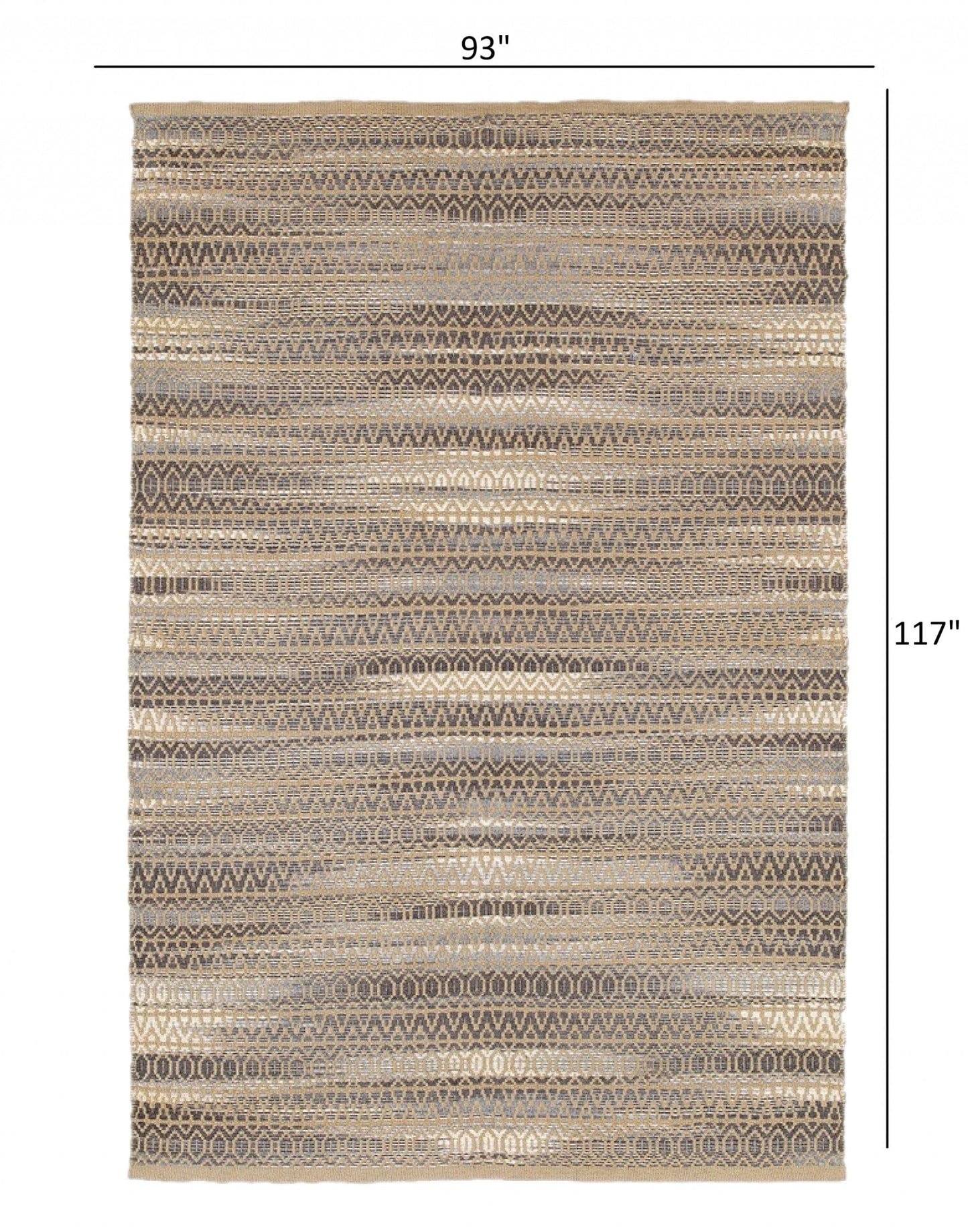 5’ x 8’ Gray and Tan Striated Runner Rug