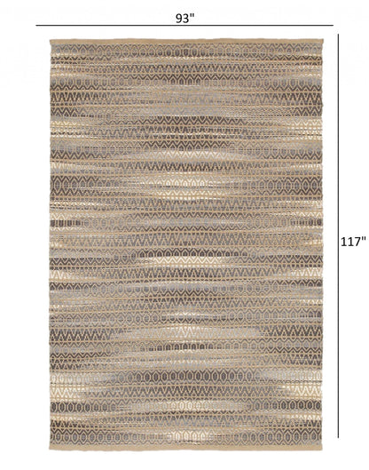 5’ x 8’ Gray and Tan Striated Runner Rug