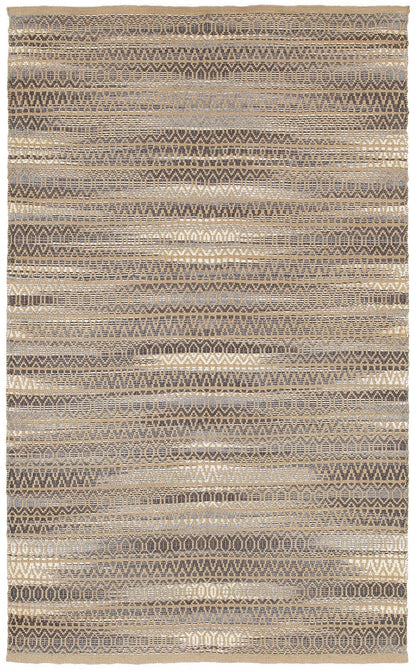 5’ x 8’ Gray and Tan Striated Runner Rug