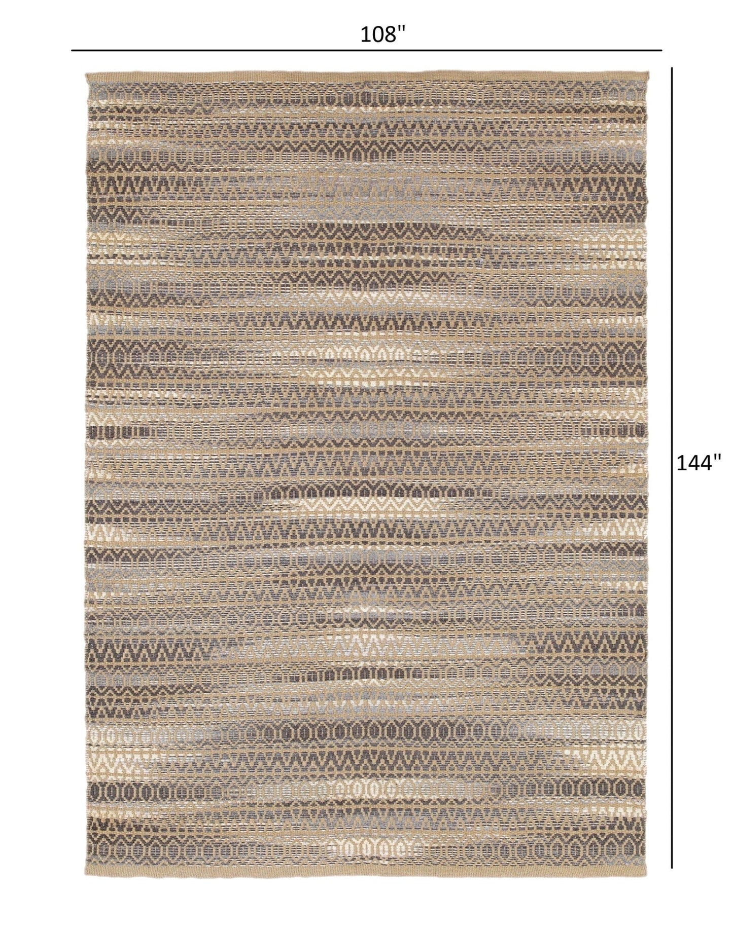 5’ x 8’ Gray and Tan Striated Runner Rug