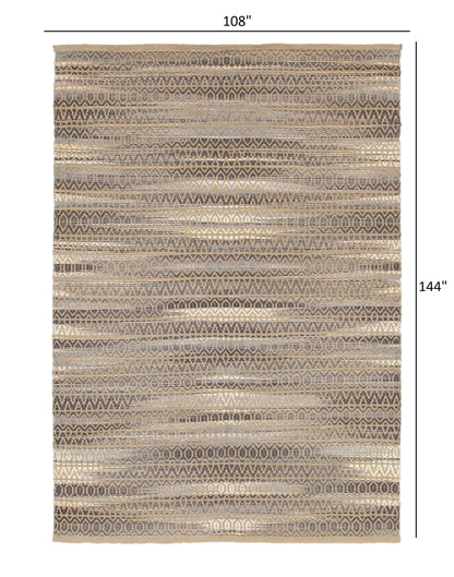 5’ x 8’ Gray and Tan Striated Runner Rug