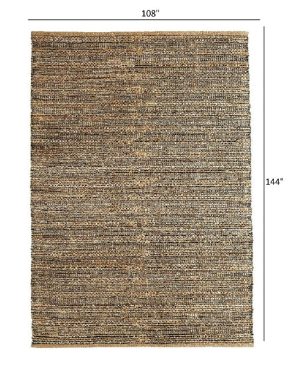 8’ x 10’ Gray and Natural Braided Striped Area Rug