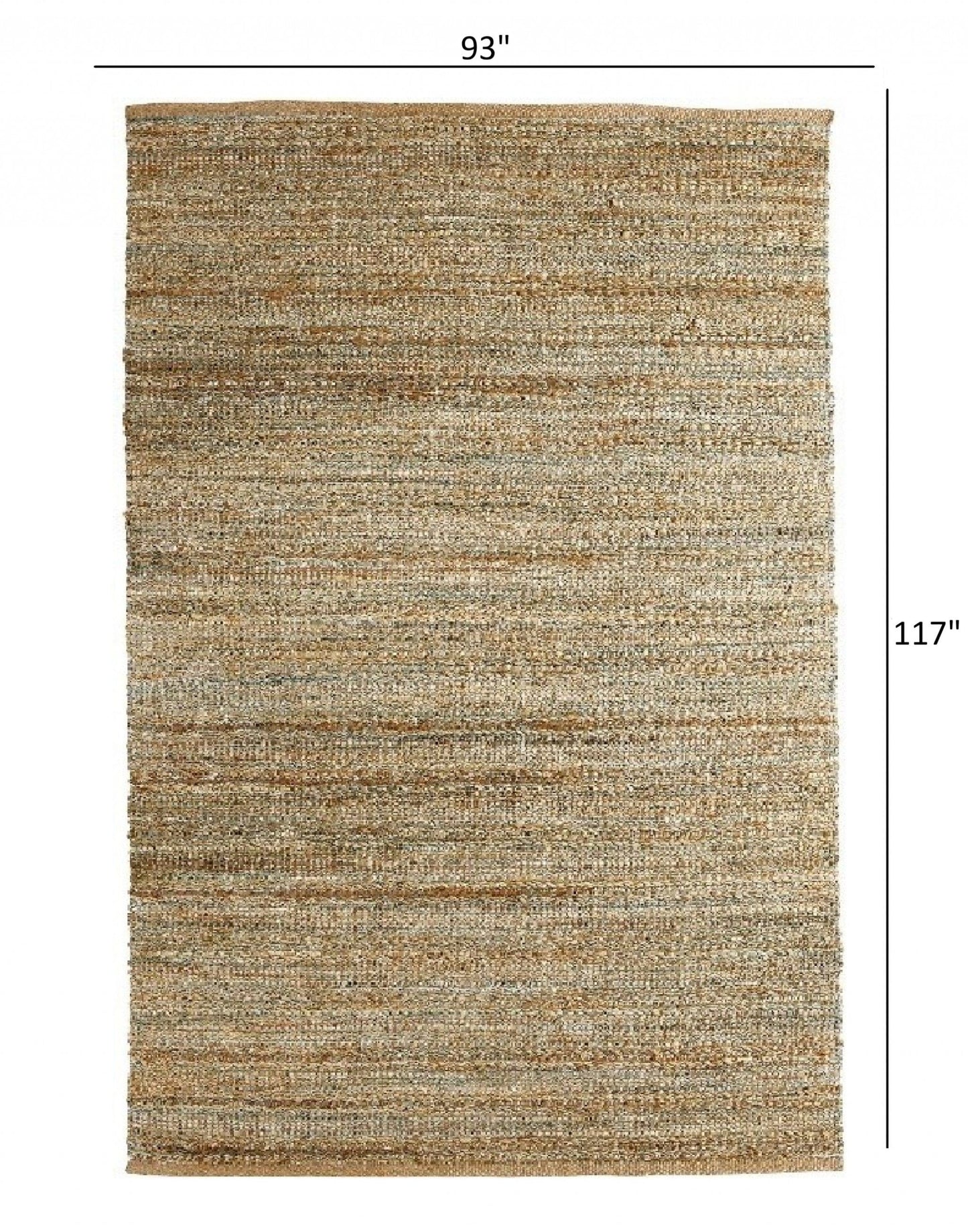 8’ x 10’ Blue and Natural Braided Jute Area Rug