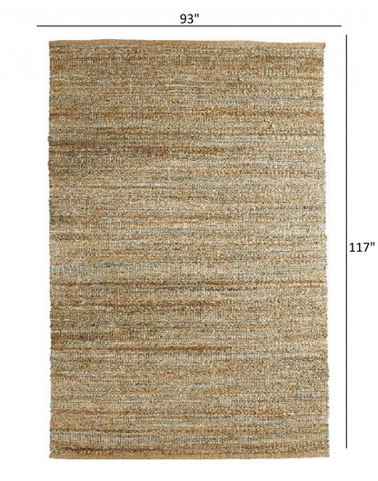 8’ x 10’ Blue and Natural Braided Jute Area Rug