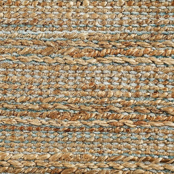 8’ x 10’ Blue and Natural Braided Jute Area Rug