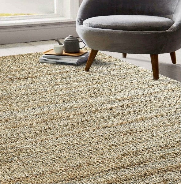 8’ x 10’ Blue and Natural Braided Jute Area Rug