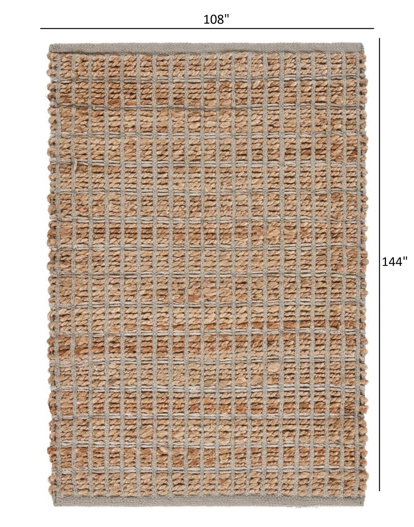 8’ x 10’ Gray Grid Farmhouse Area Rug