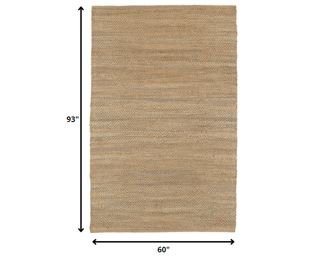 5’ x 8’ Tan and Gray Boho Chic Area Rug
