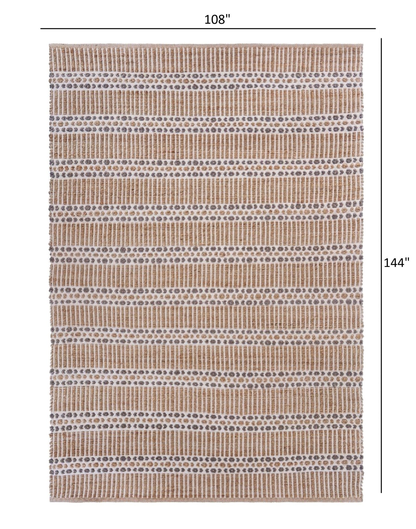 5’ x 8’ Tan and Gray Detailed Stripes Area Rug