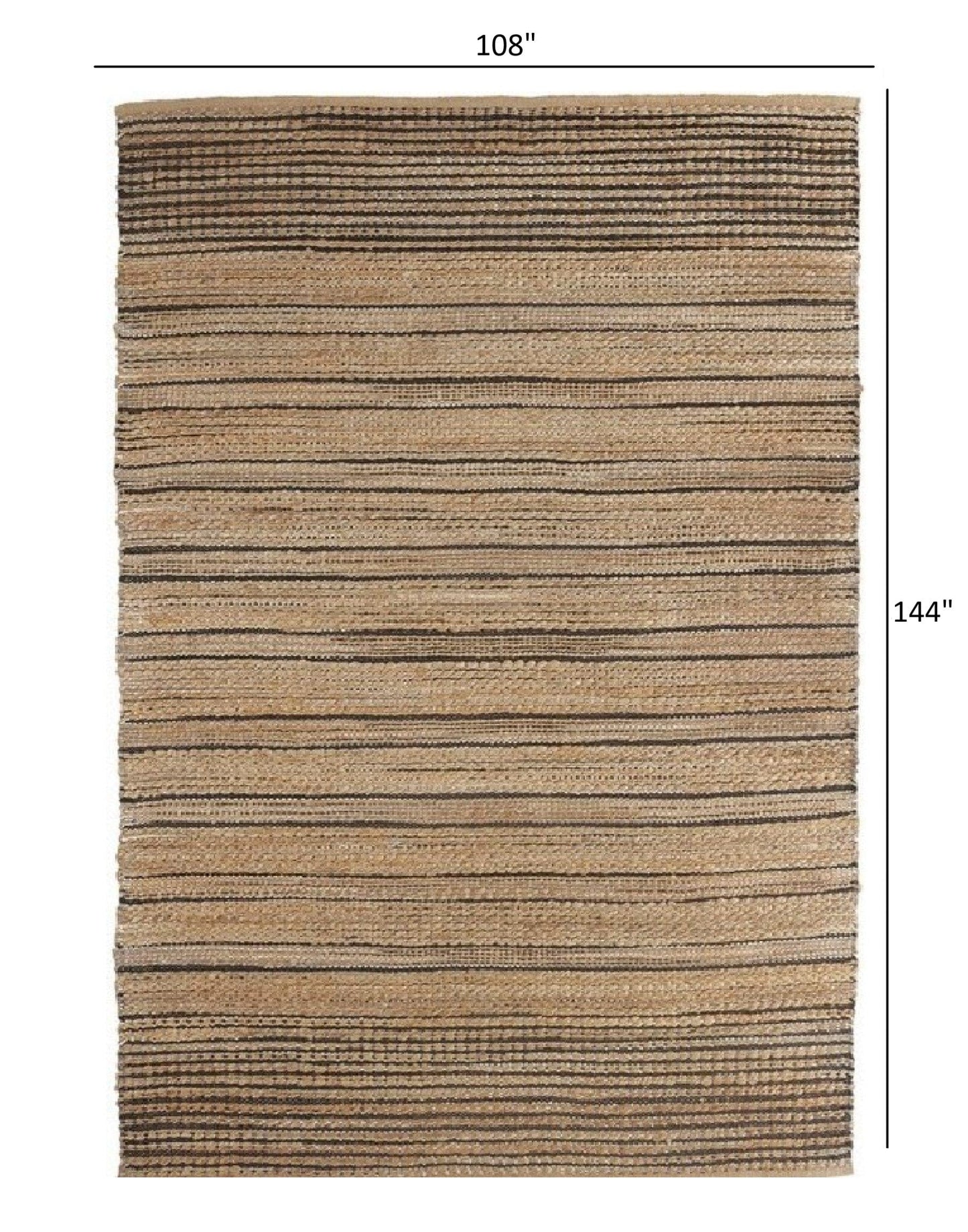8’ x 10’ Tan and Black Eclectic Striped Area Rug