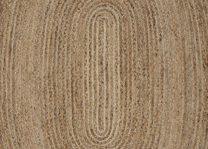 7’ Brown Oval Shaped Jute Area Rug