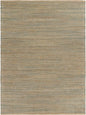 8’ x 10’ Tan and Blue Undertone Striated Area Rug