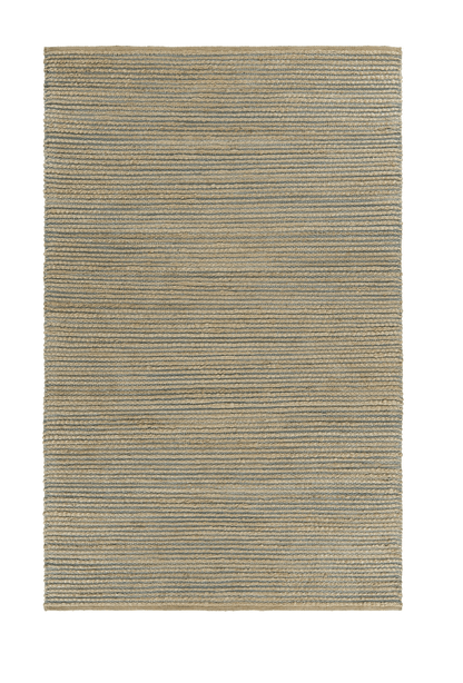 8’ x 10’ Tan and Blue Undertone Striated Area Rug