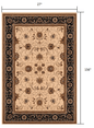 2’ x 10’ Cream and Black Decorative Runner Rug