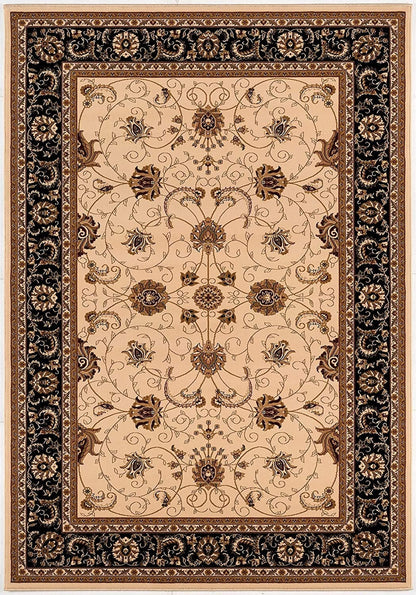 2’ x 10’ Cream and Black Decorative Runner Rug