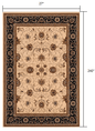 2’ x 10’ Cream and Black Decorative Runner Rug