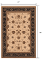 2’ x 10’ Cream and Black Decorative Runner Rug
