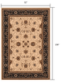 2’ x 10’ Cream and Black Decorative Runner Rug