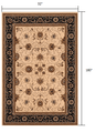 2’ x 10’ Cream and Black Decorative Runner Rug
