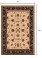 2’ x 10’ Cream and Black Decorative Runner Rug