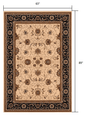 2’ x 10’ Cream and Black Decorative Runner Rug