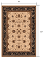2’ x 10’ Cream and Black Decorative Runner Rug