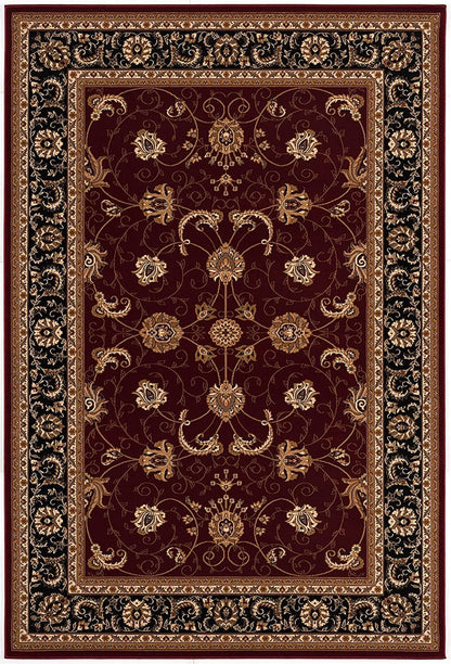 8’ x 11’ Red and Black Ornamental Area Rug