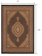 2’ x 10’ Black and Beige Medallion Runner Rug