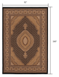 2’ x 10’ Black and Beige Medallion Runner Rug