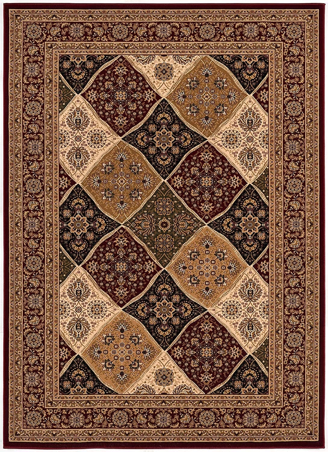 2’ x 10’ Red Decorative Diamonds Runner Rug